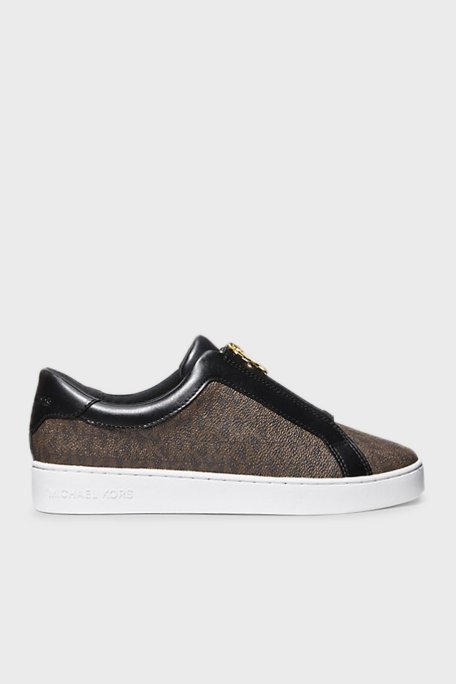 Michael Kors Fermuar Detaylı Logolu Sneaker 43R4KTFP2B200 Bayan Ayakkabı 43R4KTFP2B 200 KAHVE - Michael Kors