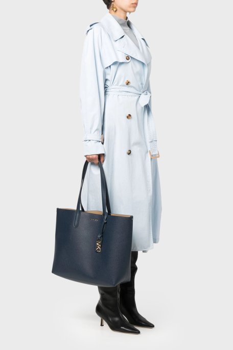 Michael Kors Hakiki Deri Büyük 30F3GZAT4T406 Kadın Çanta 30F3GZAT4T 406 LACİVERT - Michael Kors (1)