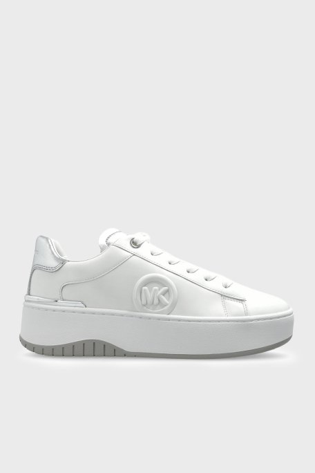 Michael Kors Hakiki Deri Logolu Sneaker 43R6DTFS4L040 Kadın Ayakkabı 43R6DTFS4L 040 BEYAZ - Michael Kors