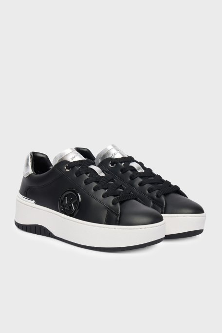 Michael Kors Hakiki Deri Logolu Sneaker 43R6DTFS5L001 Bayan Ayakkabı 43R6DTFS5L 001 SİYAH - Michael Kors (1)