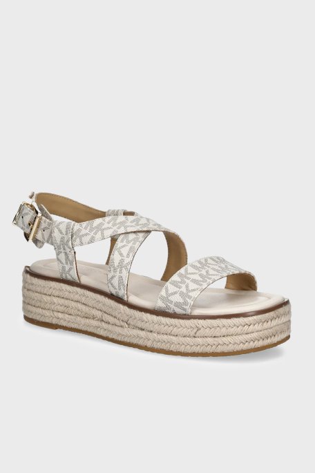 Michael Kors İmza Logolu Bayan Sandalet 40S5LYFS1B 150 EKRU - Michael Kors