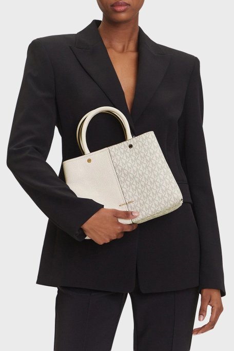 Michael Kors Logo Baskılı Çıkarılabilir Askılı 30T5GFFS2B132 Bayan Çanta 30T5GFFS2B 132 EKRU - Michael Kors (1)