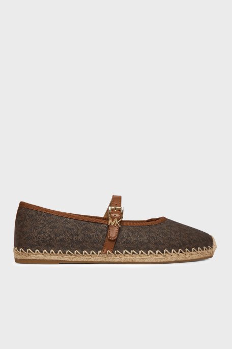 Michael Kors Logo Tokalı Bayan Espadril 40R6LYFP1B 200 KAHVE - Michael Kors