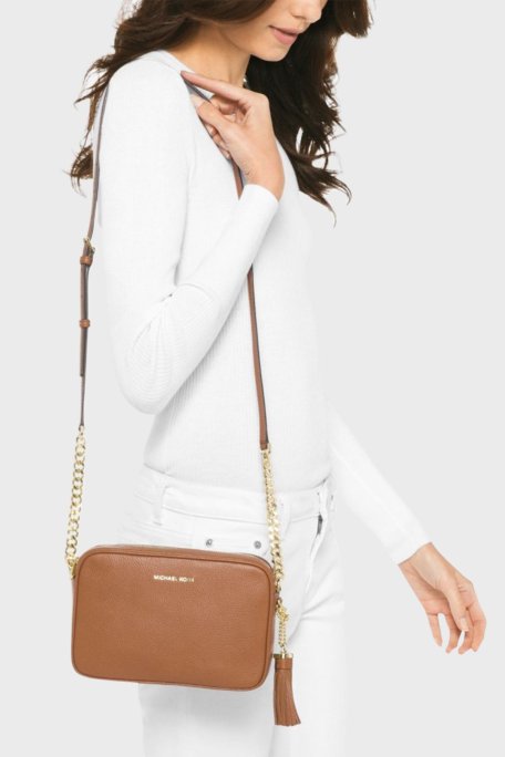 Michael Kors Logolu Ayarlanabilir Uzatma Askılı % 100 Deri Jet Set Bayan Çanta 32F7GGNM8L 230 TABA - Michael Kors (1)