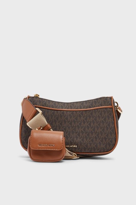 Michael Kors Logolu Çıkarılabilir Mini Cüzdanlı 32S3GJ6C8B252 Bayan Çanta 32S3GJ6C8B 252 KAHVE - Michael Kors