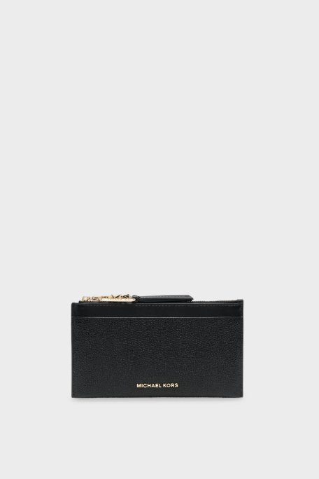 Michael Kors Logolu Deri 34F3G8ED7L001 Kadın Kartlık 34F3G8ED7L 001 SİYAH - Michael Kors