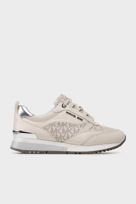 Michael Kors Logolu Deri Sneaker 43T2ALFS4L132 Kadın Ayakkabı 43T2ALFS4L 132 KREM - Michael Kors