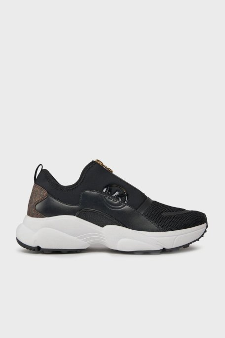 Michael Kors Logolu Fermuarlı Sneaker 43H3SMFSHD212 Bayan Ayakkabı 43H3SMFSHD 212 SİYAH-KAHVE - Michael Kors