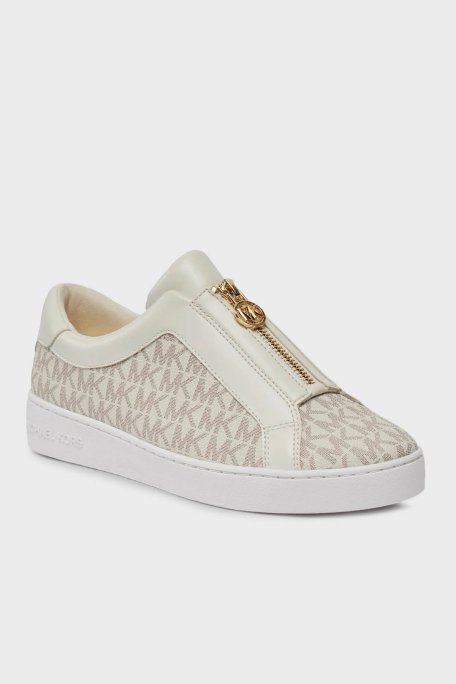 Michael Kors Logolu Fermuarlı Sneaker 43R4KTFP2B150 Bayan Ayakkabı 43R4KTFP2B 150 BEYAZ - Michael Kors (1)