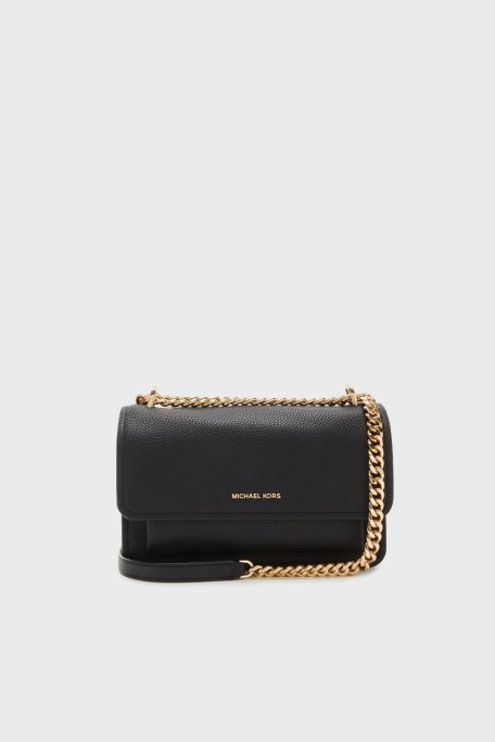 Michael Kors Logolu Hakiki Deri Ayarlanabilir Zincir Askılı 30T4GC7L3T001 Bayan Çanta 30T4GC7L3T 001 SİYAH - Michael Kors