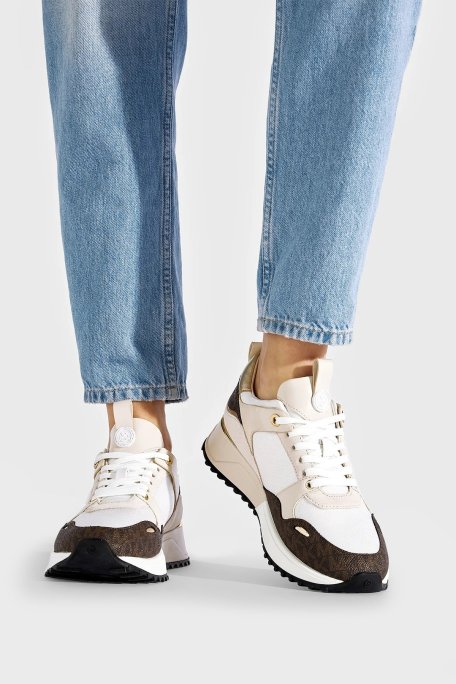 Michael Kors Logolu Hakiki Deri Sneaker Bayan Ayakkabı 43F1THFS1B 085 BEYAZ - Michael Kors (1)