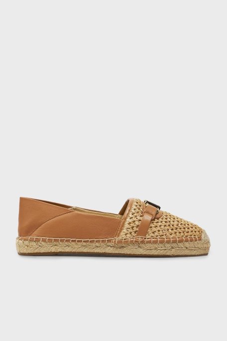 Michael Kors Logolu Hasır Detaylı Espadril 40S4EBFP2D174 Bayan Ayakkabı 40S4EBFP2D 174 TABA-BEJ - Michael Kors
