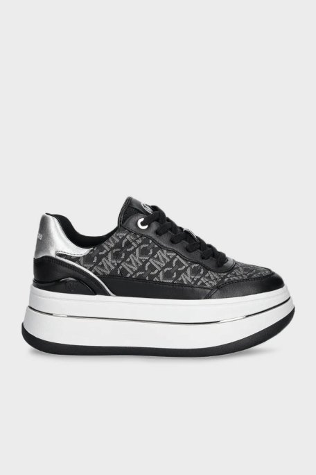 Michael Kors Logolu Platform Taban Sneaker 43F4HYFS2L023 Kadın Ayakkabı 43F4HYFS2L 023 SİYAH-GÜMÜŞ - Michael Kors