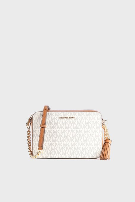 Michael Kors Zincirli Ayarlanabilir Omuz Askılı Jet Set Bayan Çanta 32F8GF5M2B 150 VANİLYA - Michael Kors