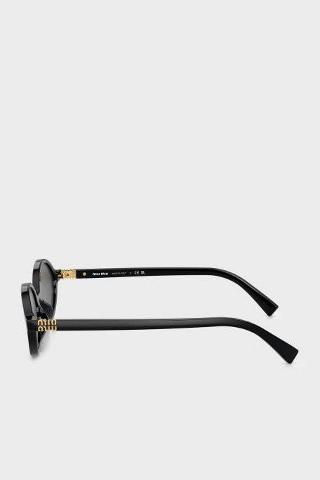Miu Miu Logo Detaylı Güneş Bayan Gözlük 0MU 04ZS 1AB5S0 50 Siyah - Miu Miu (1)