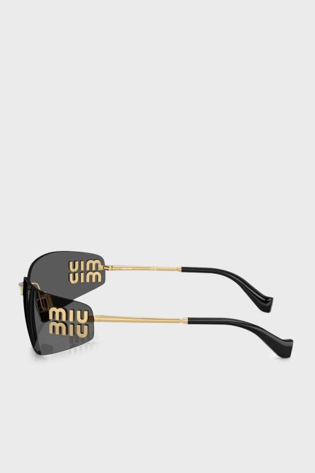 Miu Miu Logo Detaylı Güneş Bayan Gözlük 0MU A51S 5AK5S0 75 Altın - Miu Miu (1)