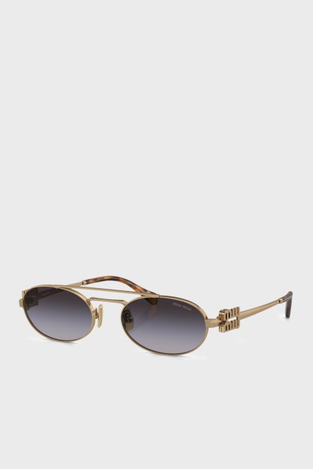 Miu Miu Logolu Güneş Bayan Gözlük 0MU 54ZS 7OE5D1 53 Altın - Miu Miu
