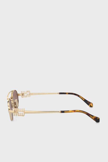 Miu Miu Logolu Güneş Bayan Gözlük 0MU 54ZS ZVN70D 53 Altın - Miu Miu (1)