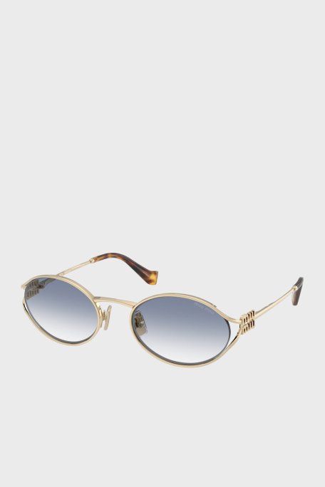 Mıu Mıu Oval Güneş Kadın Gözlük 0MU52YS ZVN80O 54 Altın - Miu Miu