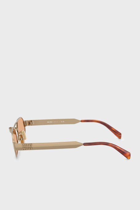 Mıu Mıu Oval Güneş Kadın Gözlük 0MUB52S 7OE90X 52 Altın - Miu Miu (1)