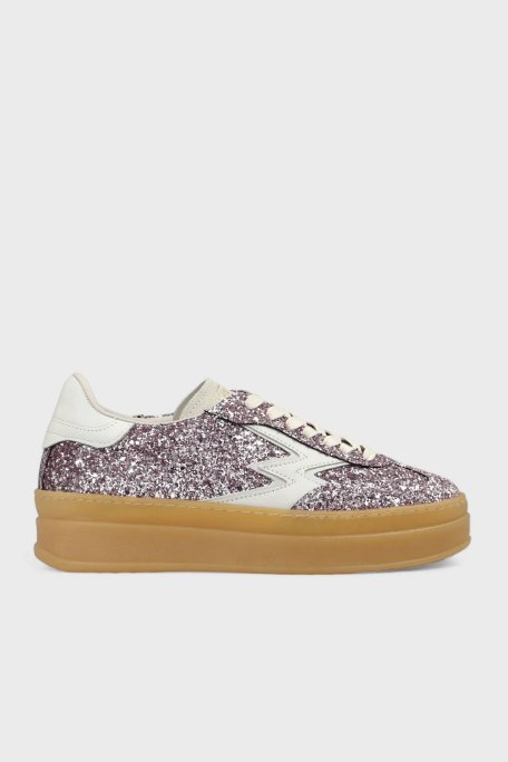 Moaconcept Deri Logolu Sim Detaylı Kalın Taban Sneaker Kadın Ayakkabı CD015 PUDRA - Moaconcept
