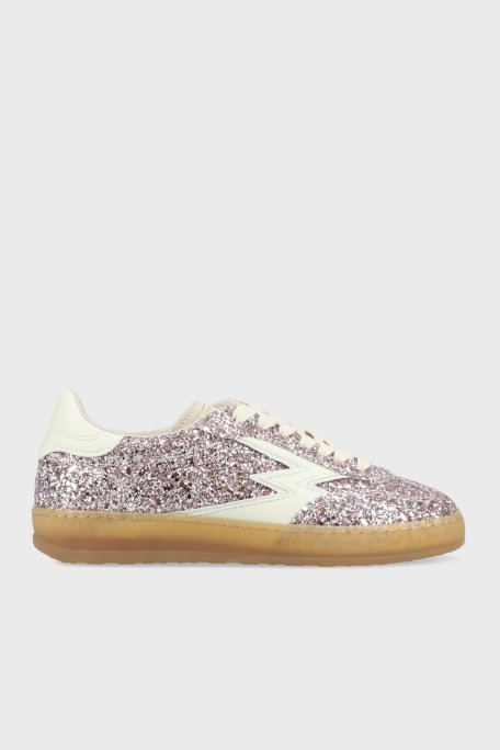 Moaconcept Deri Logolu Sim Detaylı Sneaker Kadın Ayakkabı CL002 PUDRA - Moaconcept