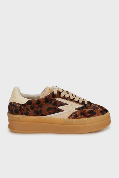 Moaconcept Leopar Desenli Deri Sneaker Bayan Ayakkabı MG653CO1 LEOPAR - Moaconcept