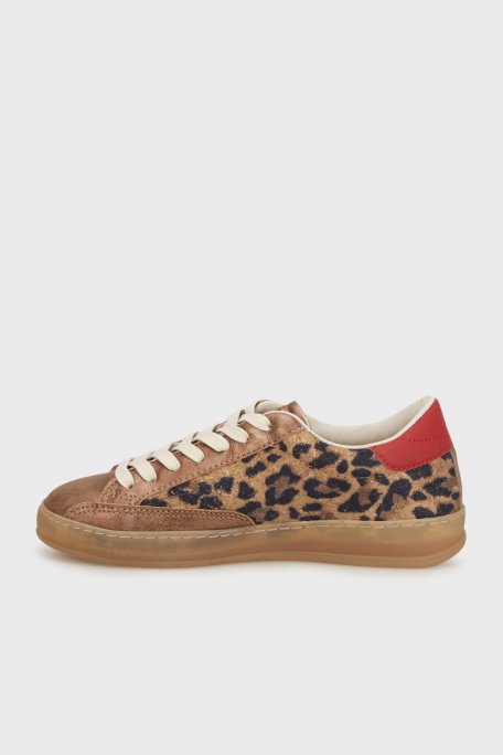 Moaconcept Leoparlı Süet Sneaker Bayan Ayakkabı IC137 KAHVE - Moaconcept (1)