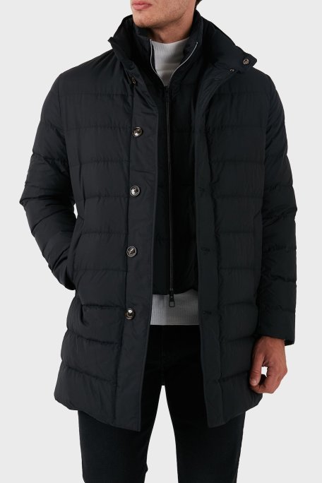 ecore Logolu Regulat Fit Astarlı Dik Yaka Erkek Mont F07MUCX505 268 99 SİYAH - Montecore