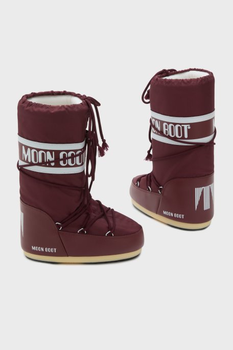 Moon Boot Logolu Bağcıklı Su İtici Kadın Kar Botu 80D1400440 D013 BORDO - Moon Boot (1)
