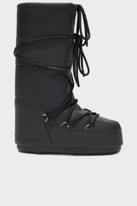 Moon Boot Logolu Bağcıklı Su İtici Kadın Kar Botu 80D1402760 N001 SİYAH - Moon Boot