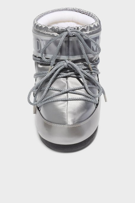 Moon Boot Logolu Bağcıklı Su İtici Bayan Kar Botu 80D1409350 H001 GÜMÜŞ - Moon Boot (1)