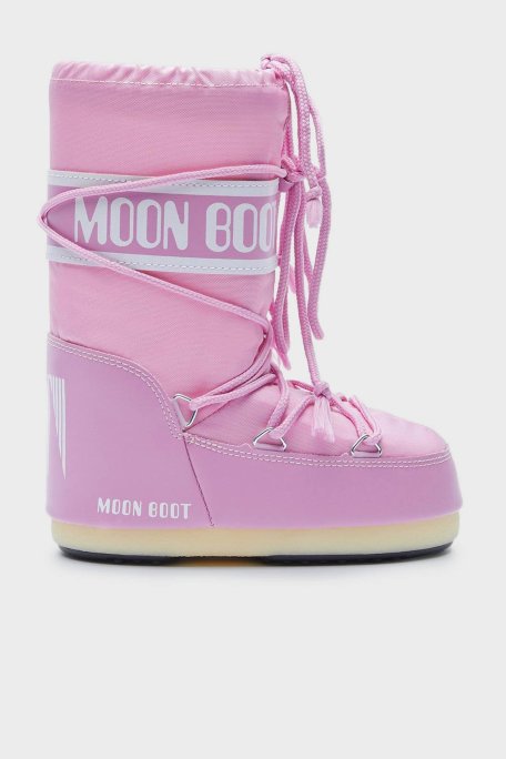 Moon Boot Logolu Bağcıklı Suya Dayanıklı Bayan Kar Botu 80D1400440 J001 PEMBE - Moon Boot