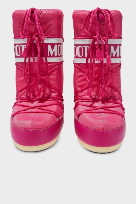 Moon Boot Logolu Bağcıklı Suya Dayanıklı Bayan Kar Botu 80D1400440 J003 FUŞYA - Moon Boot (1)
