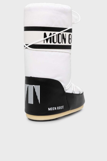 Moon Boot Logolu Bağcıklı Suya Dayanıklı Bayan Kar Botu 80D1400440 NA02 SİYAH-BEYAZ - Moon Boot (1)