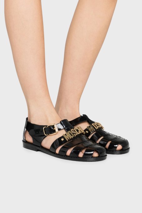 Moschino Logolu Bayan Sandalet MA16501G1O261MPM20000 SİYAH - Moschino (1)