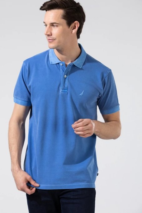 Nautica % 100 Pamuklu Polo Yaka Classıc Fit T Shirt Erkek Polo Yaka T Shirt K35111T 4CM MAVİ - Nautica