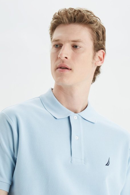 Nautica Classic Fit % 100 Pamuk Düğmeli Erkek Polo T Shirt K35000T 4FS AÇIK MAVİ - Nautica (1)