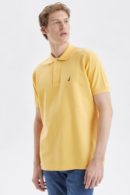 Nautica Classic Fit % 100 Pamuk Düğmeli Erkek Polo T Shirt K35000T 7MF SARI - Nautica