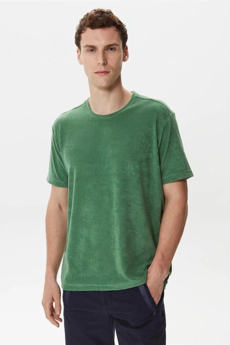 Nautica Pamuklu Bisiklet Yaka Standart Fit Erkek T Shirt V35004T 3FY YEŞİL - Nautica