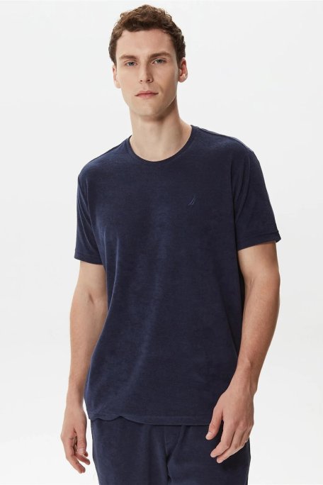 Nautica Pamuklu Bisiklet Yaka Standart Fit Erkek T Shirt V35004T 4NV LACİVERT - Nautica