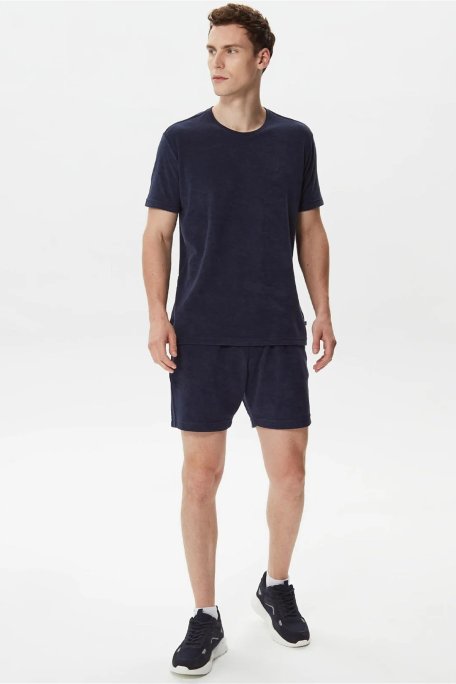 Nautica Pamuklu Bisiklet Yaka Standart Fit Erkek T Shirt V35004T 4NV LACİVERT - Nautica (1)