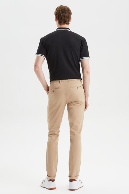 Nautica Streç Pamuklu Normal Bel Slim Fit Chino Erkek Pantolon P01000T 2TK BEJ - Nautica (1)