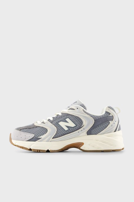 New Balance Deri Karışımlı Logolu Bağcıklı Sneaker Bayan Ayakkabı U530SUB GRİ-EKRU - New Balance (1)