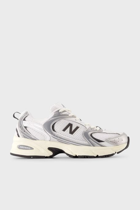 New Balance Logolu Bağcıklı Sneaker Bayan Ayakkabı U530ESA EKRU-GÜMÜŞ - New Balance