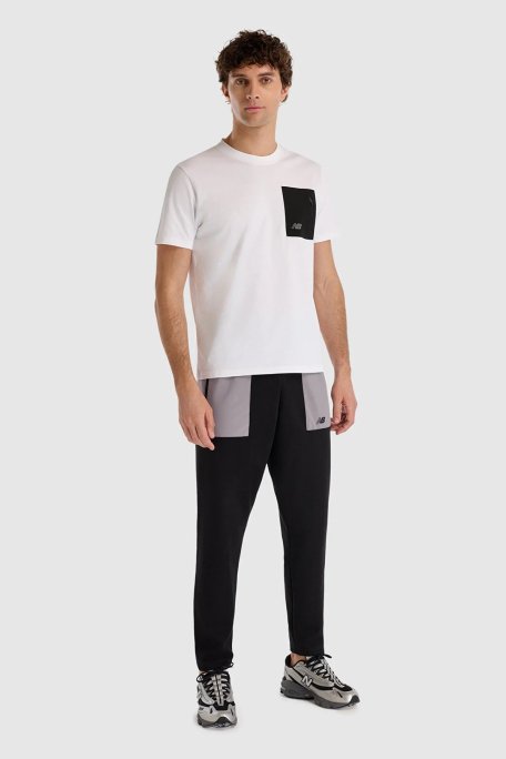 New Balance NB Lifestyle % 100 Pamuk Comfort Fit Cep Detaylı Erkek T Shirt MNT1516WT BEYAZ - New Balance (1)