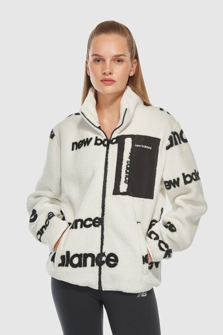 New Balance NB Lifestyle Regular Fit Logolu Dik Yaka Unisex Sweat 0UNC3358WT BEYAZ - New Balance