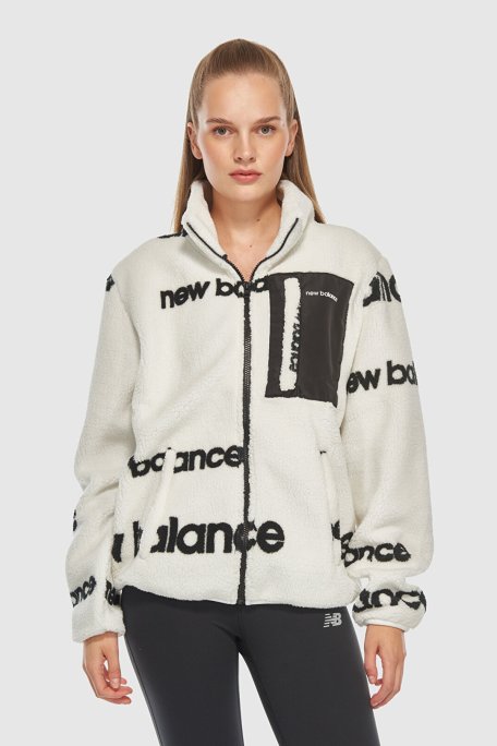 New Balance NB Lifestyle Regular Fit Logolu Dik Yaka Unisex Sweat 0UNC3358WT BEYAZ - New Balance (1)