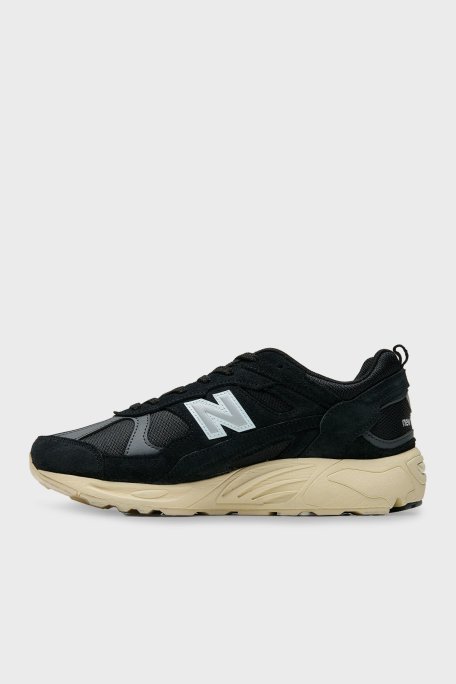 New Balance NB Lifestyle Süet Deri Karışımlı Logolu Sneaker Unisex Ayakkabı CM878AB1 SİYAH - New Balance (1)