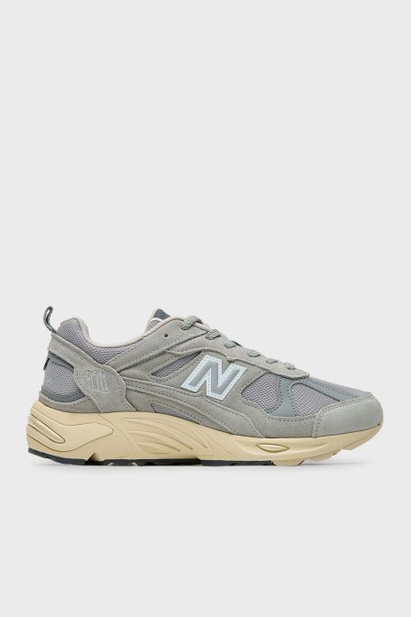 New Balance NB Lifestyle Süet Deri Karışımlı Logolu Sneaker Unisex Ayakkabı CM878GG1 GRİ - New Balance